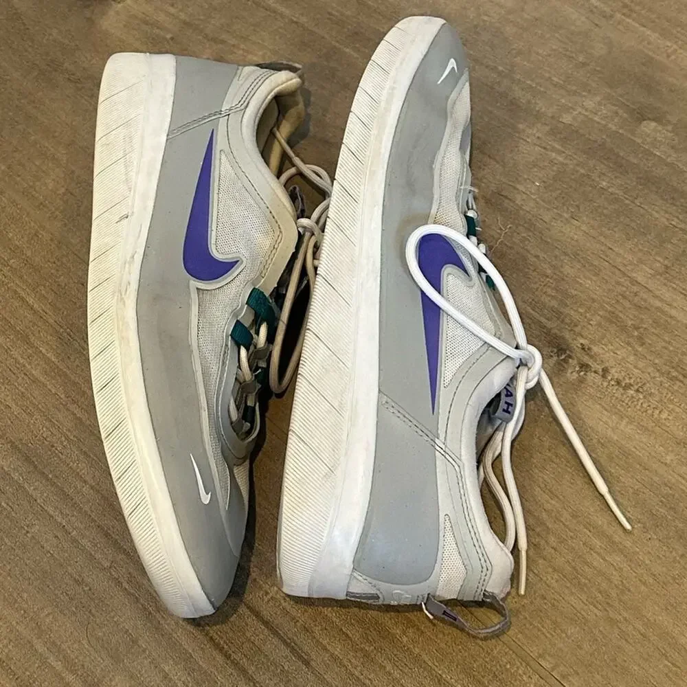 Nike SB Nyjah Free 2 Skate Shoes - Wolf Grey/Fierce Purple